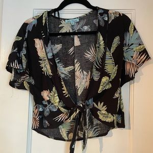 LF Floral Wrap Top